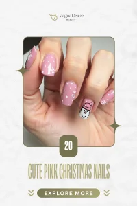 20 Cute Pink Christmas Nails to Add a Playful Holiday Twist