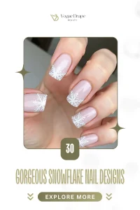 30 Gorgeous Snowflake Nail Designs for Winter Wonderland Vibes