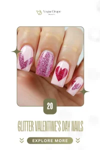 20 Glitter Valentines Day Nails That Sparkle with Love