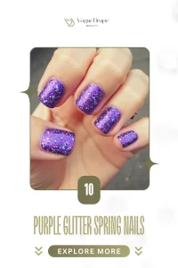 10 Purple Glitter Nails Thatll Add Sparkle to Your Spring