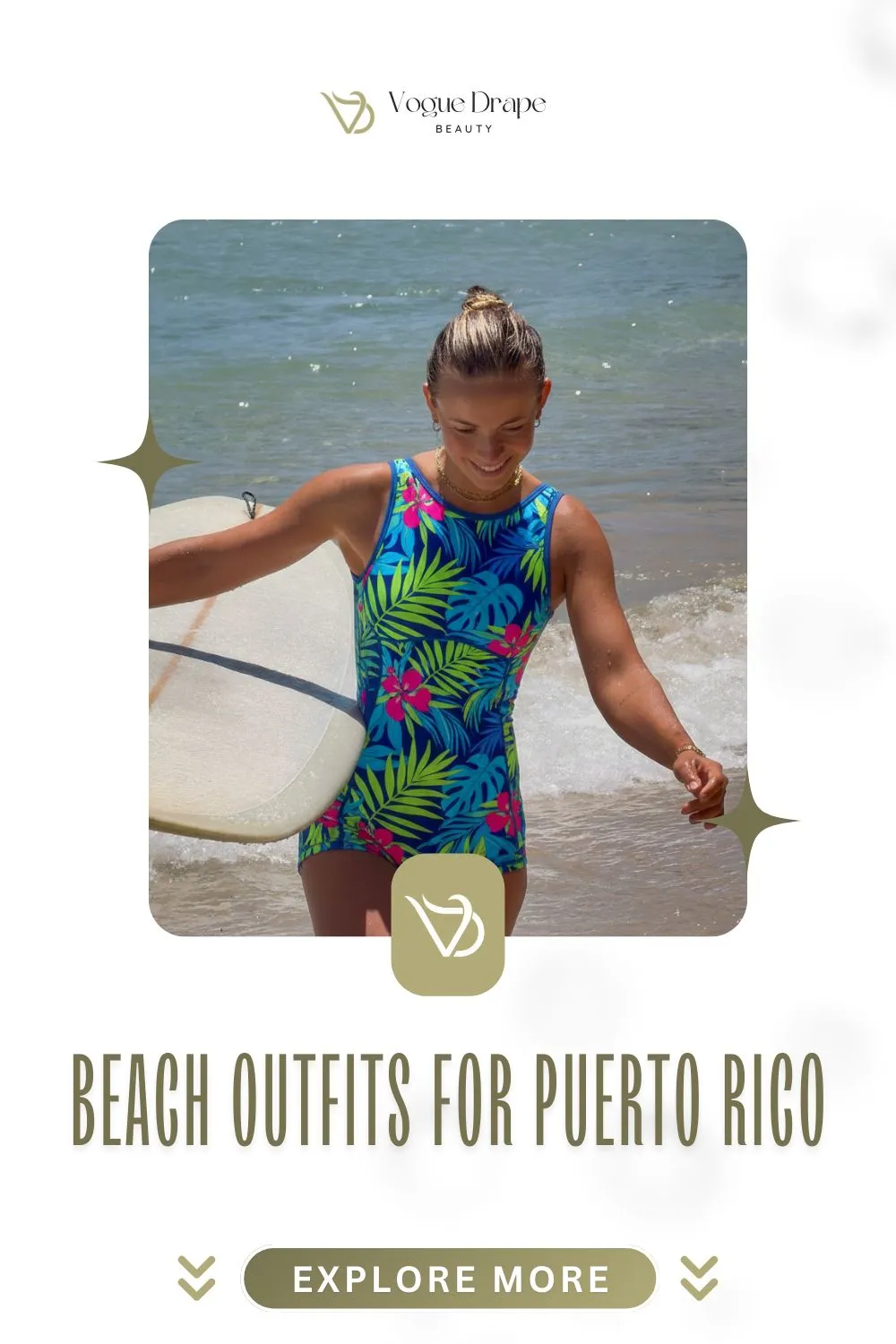 Woman wearing neon chartreuse long-sleeve rash guard and swim leggings for active beach outfits for Puerto Rico snorkeling adventure.