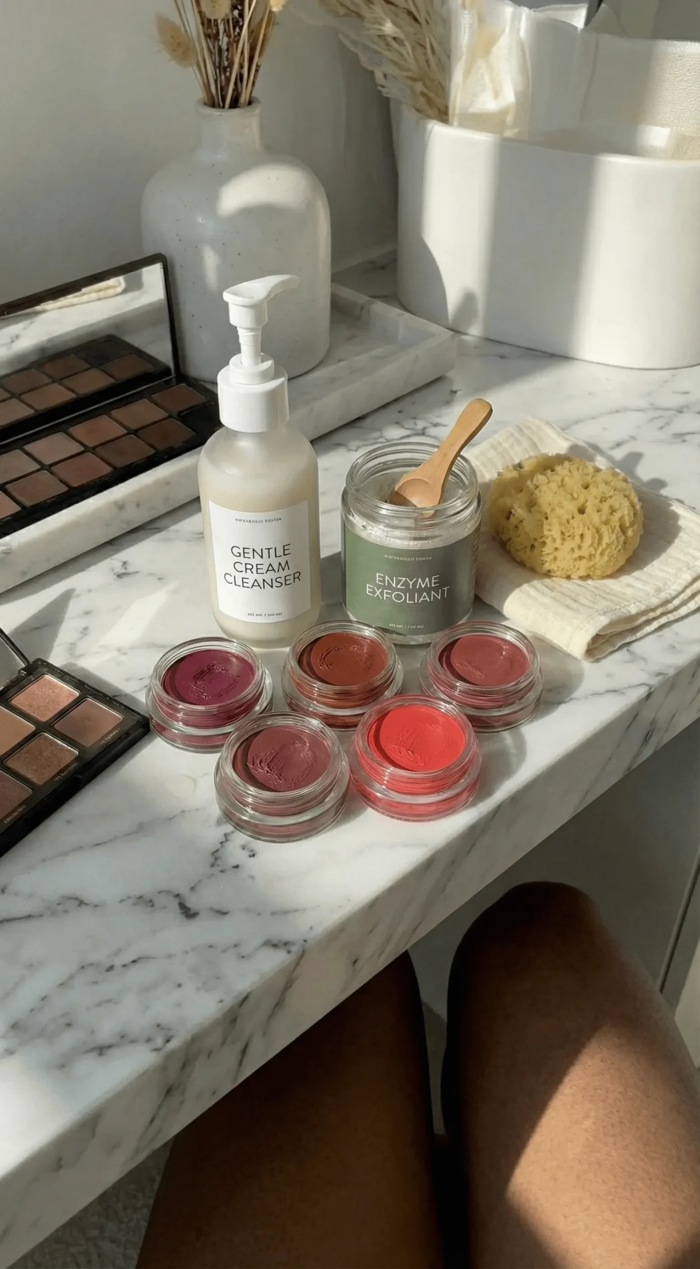 Deep berry and terracotta cream blush compacts for dark skin makeup tutorial