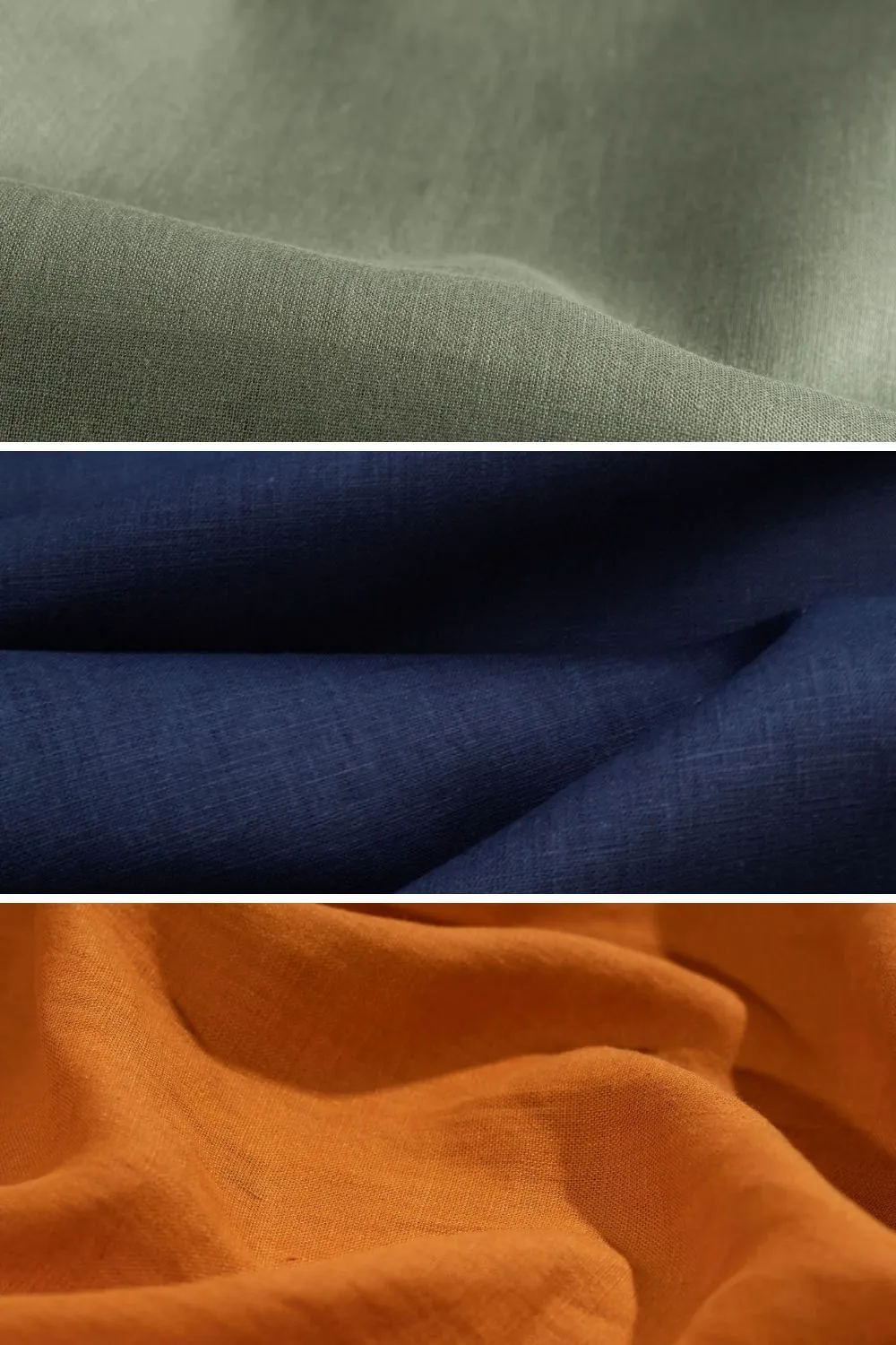 Folded linen fabrics in neutral tones for summer outfits