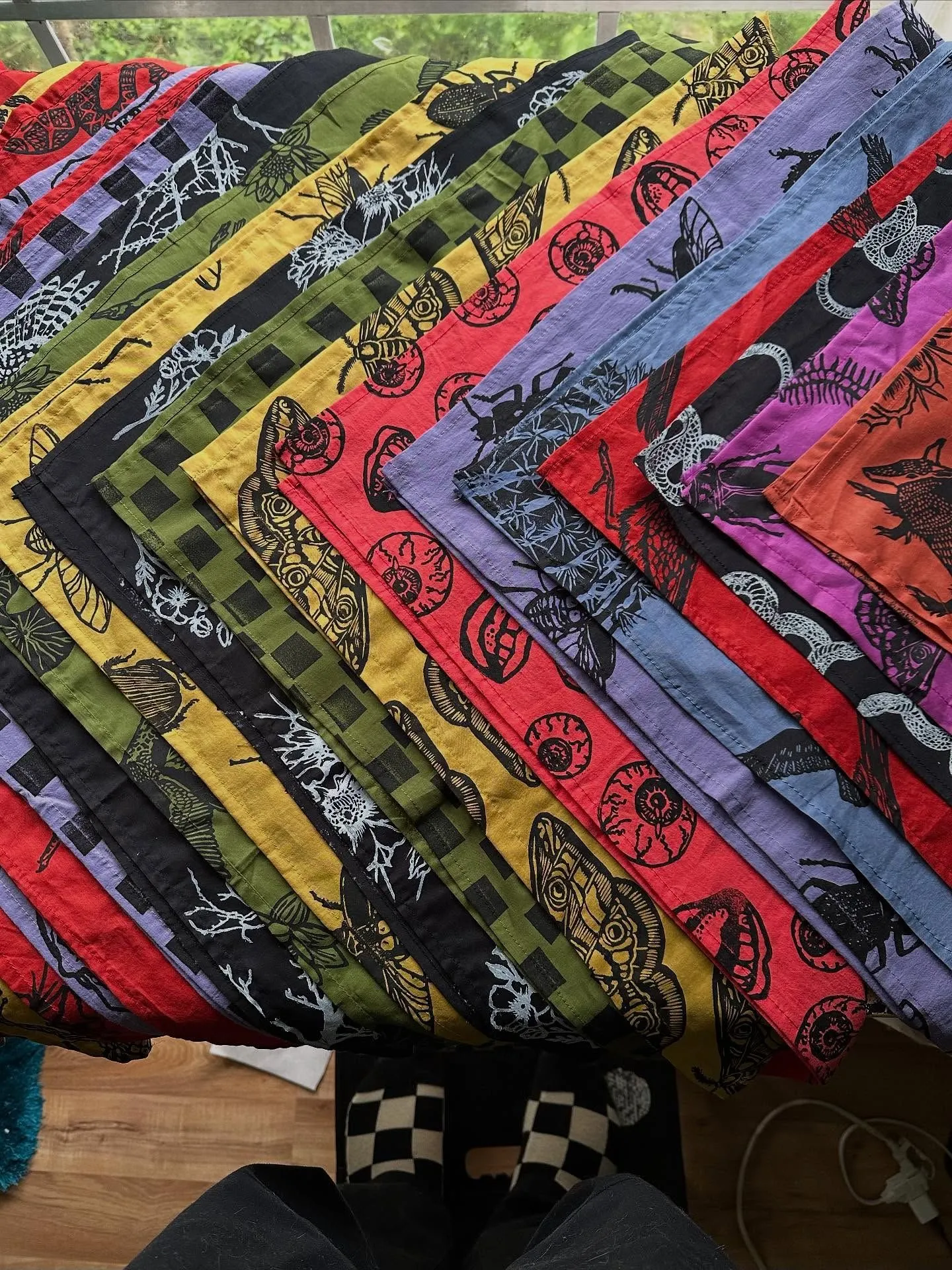 Silk cotton and velvet bandanas in autumn colors