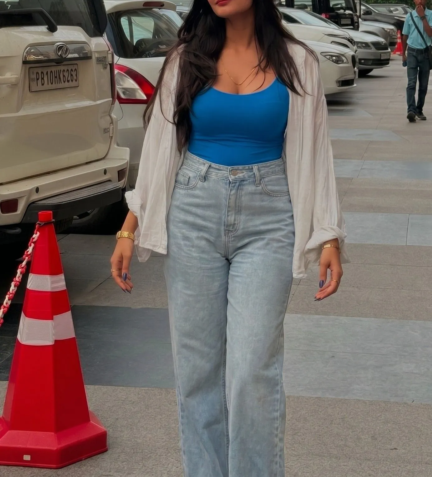 Tucked in top with high waisted pants